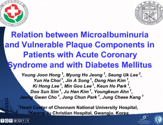 Relation between microalbuminuria and vulnerable plaque components in patients with acute coronary syndrome and with diabetes mellitus: virtual histology-intravascular...