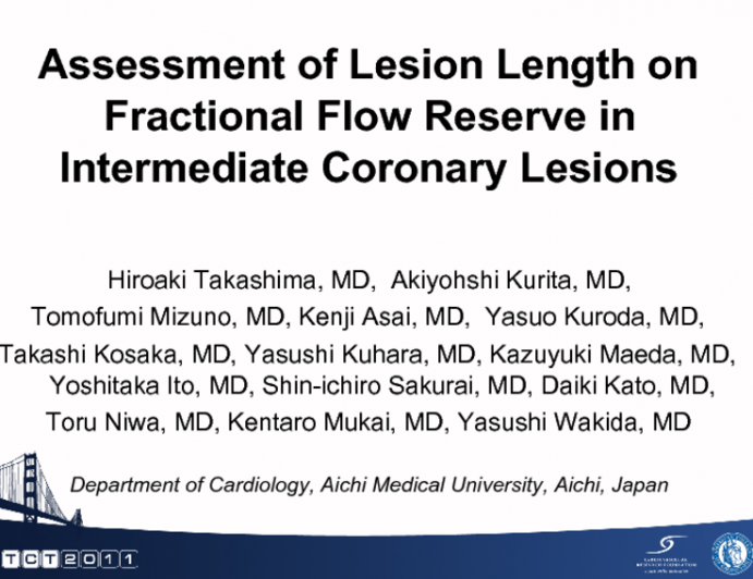 Assessment of Lesion Length on Fractional Flow Reserve in Intermediate Coronary Lesions.