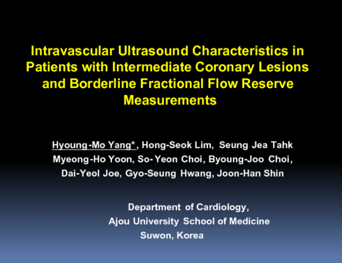Intravascular Ultrasound Characteristics in Patients with Intermediate Coronary Lesions and Borderline Fractional Flow Reserve Measurements
