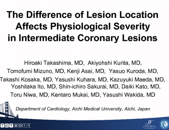 The Difference of Lesion Location Affects Physiological Severity in Intermediate Coronary Lesions