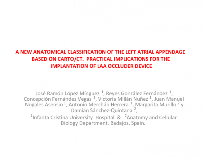 A New Anatomical Classification of the Left Atrial Appendage Based on Carto/CT/MR. Implications for the Implantation of Left Atrial Apppendage Closure Device