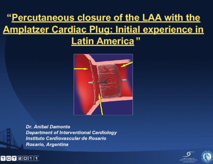 Percutaneous Closure of the Left Atrial Appendage with the Amplatzer Cardiac Plug:Initial Latin American Experience