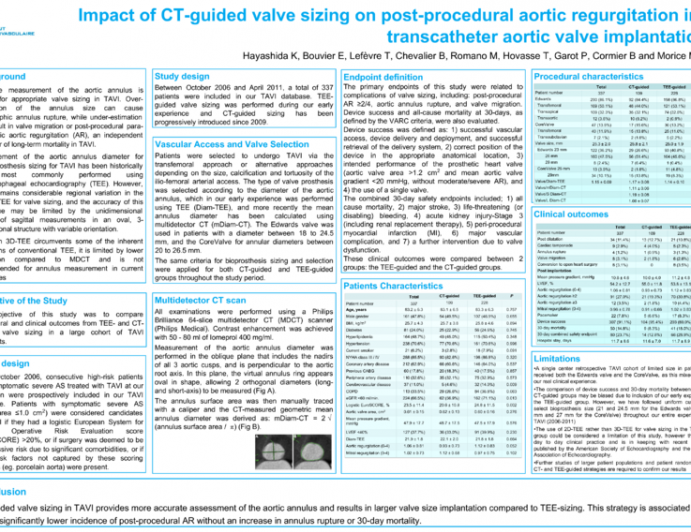 Impact of CT-Guided Bioprosthesis Sizing on Post Procedural Aortic Regurgitation in Transcatheter Aortic Valve Implantation