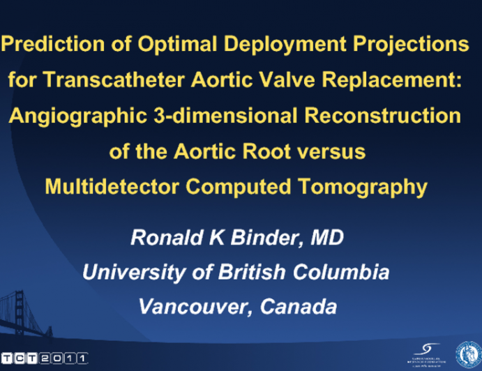 Prediction of Optimal Deployment Projections in Transcatheter Aortic Valve Replacement: Angiographic 3-Dimensional Reconstruction of the Aortic Root versus Multidetector...