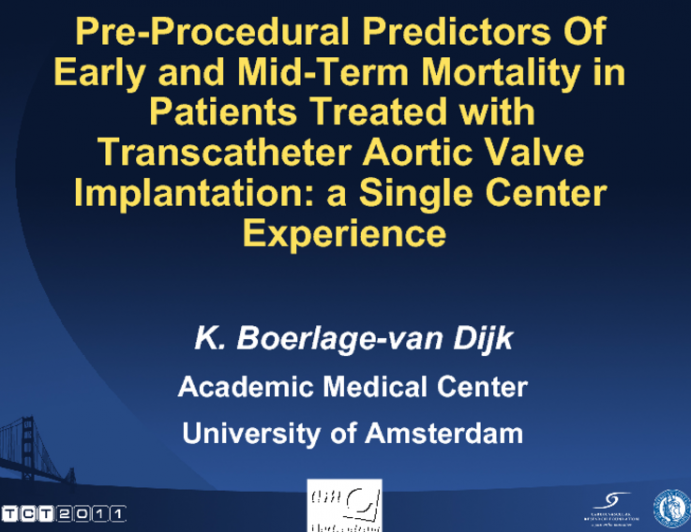 Pre-Procedural Predictors Of Early and Mid-Term Mortality In Patients Treated with Transcatheter Aortic Valve Implantation: a Single Center Experience.