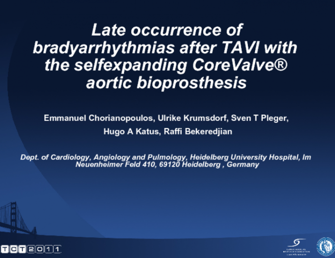 Late Occurrence of Bradyarrhythmias After TAVI with the  CoreValve®  Aortic Bioprosthesis