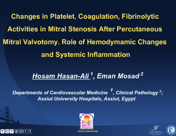 Changes in Platelet, Coagulation, Fibrinolytic Activities in Mitral Stenosis After Percutaneous Mitral Valvotomy. Role of Hemodymamic Changes and Systemic Inflammation