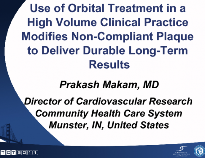 Use of Orbital Treatment in a High Volume Clinical Practice Modifies Non-Compliant Plaque to Deliver Durable Long-Term Results