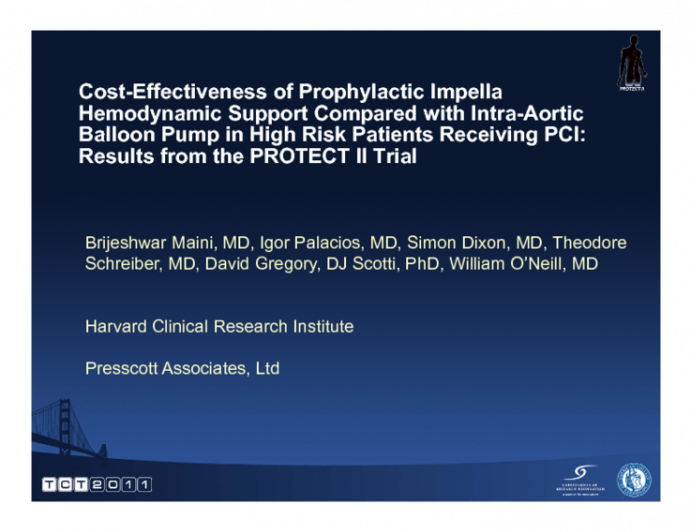 Cost-effectiveness and Clinical Outcomes of Impella Hemodynamic Support Compared with Intra- Aortic Balloon Pump in High Risk Patients Receiving PCI: Results from the PROTECT II Trial
