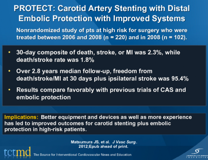 PROTECT: Carotid Artery Stenting with Distal Embolic Protection with Improved Systems