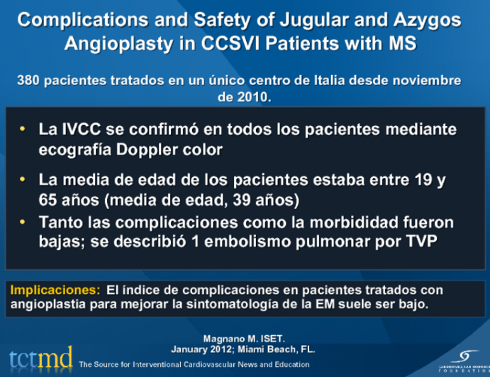 Complications and Safety of Jugular and Azygos Angioplasty in CCSVI Patients with MS