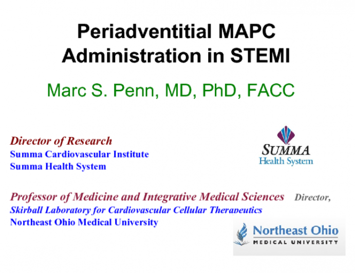 Periadventitial MAPC Administration in STEMI