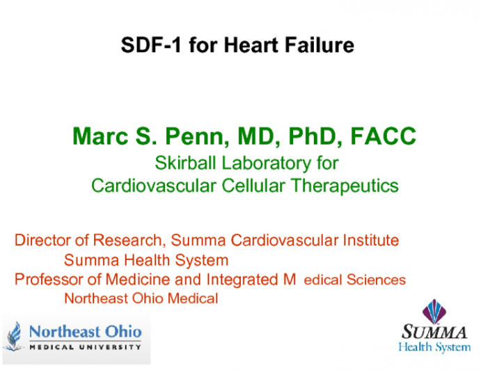 SDF-1 for Heart Failure: One-Year Results of a Phase I Trial