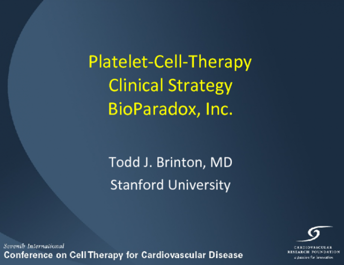 Platelet-Cell-therapy Clinical Strategy: BioParadox, Inc.