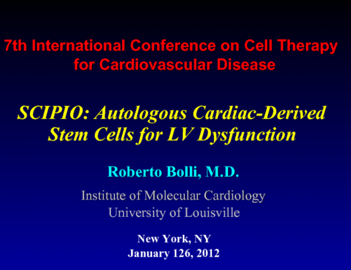 Trial 1: SCIPIO: Autologous Cardiac-Derived Stem Cells for LV Dysfunction