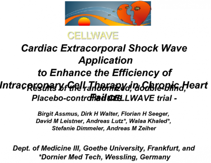 Cell-Wave Trial Results: Tissue Modification Prior to Cell Delivery