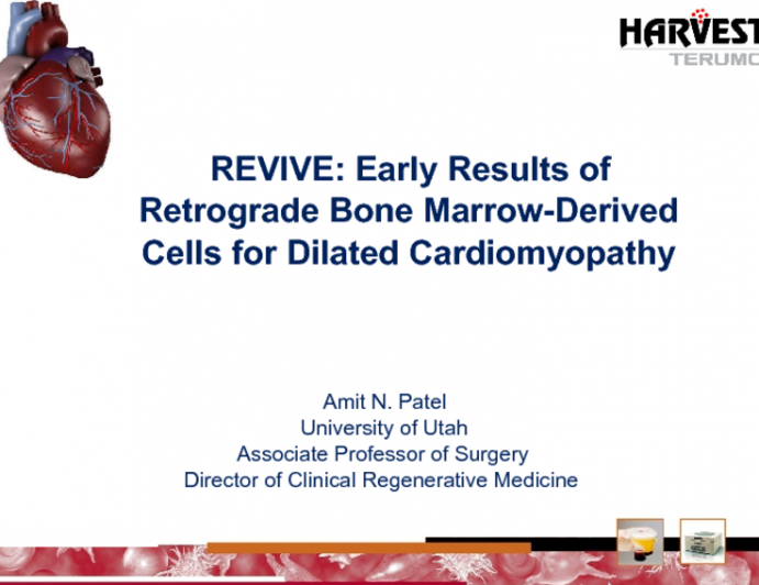 REVIVE: Early Results of Retrograde Bone Marrow-Derived Cells for Dilated Cardiomyopathy