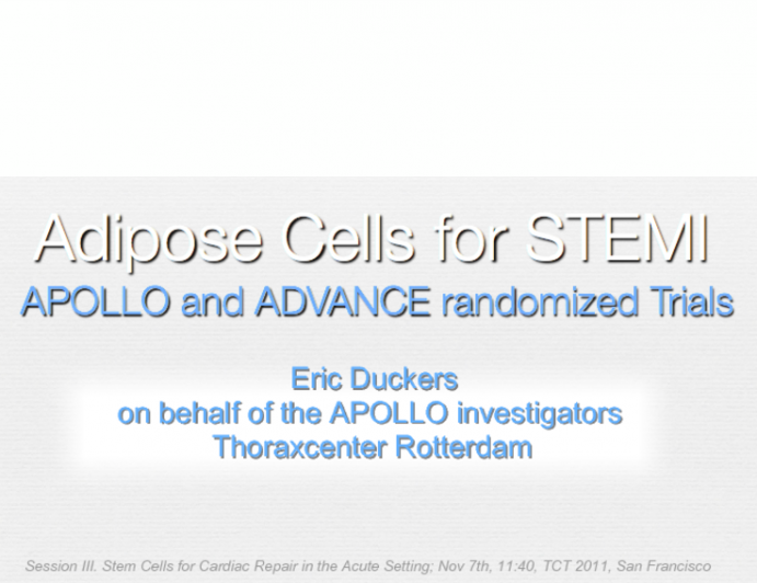 Long-term Follow-up of Patients with AMI Treated with Adipose-Derived Stem Cells (APOLLO)