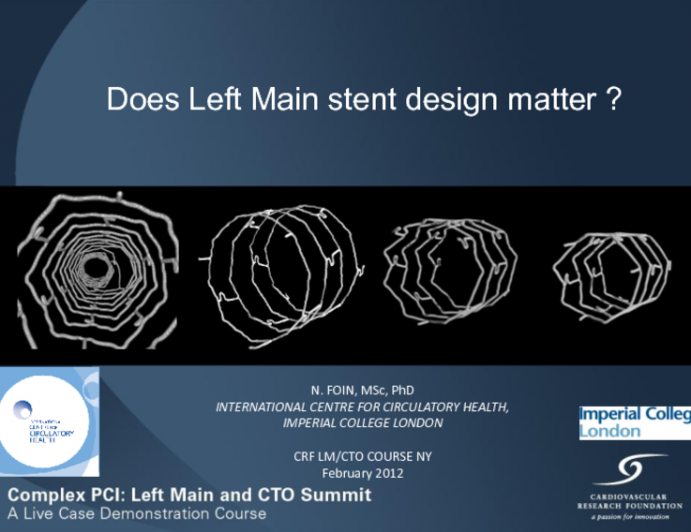 Does Left Main Stent Design Matter (for the Ostium, Shaft, and Distal Bifurcation)?