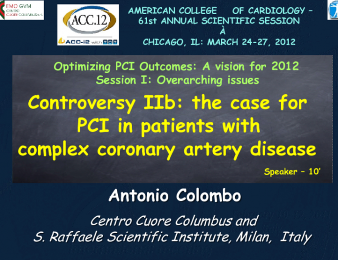 Controversy 2, Part B: The Case for PCI in Patients with Complex Coronary Artery Disease