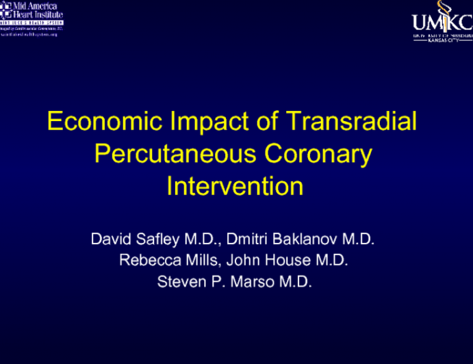 Economic Impact of Transradial Percutaneous Coronary Intervention