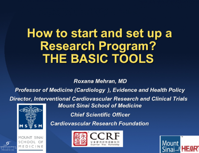 How to start and set up a Research Program? The Basic Tools