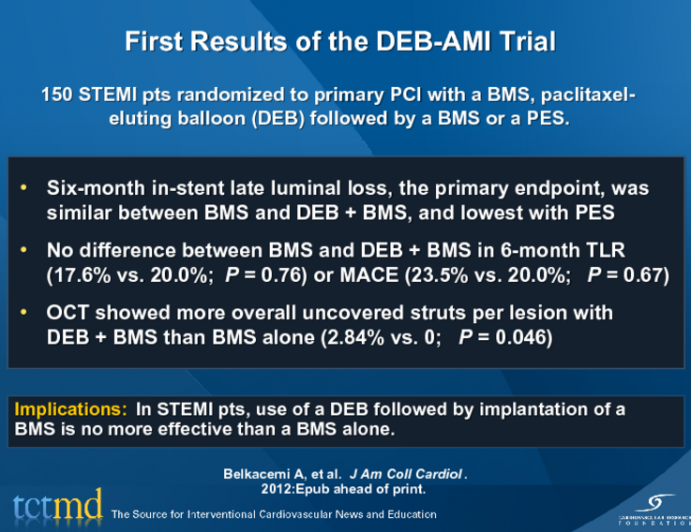 First Results of the DEB-AMI Trial