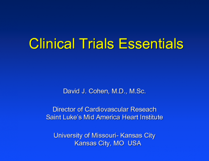 Essentials of Clinical Trial Design