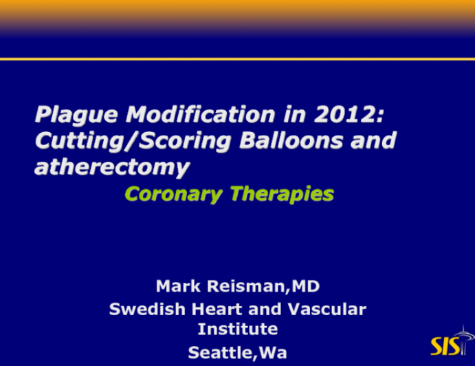 Plaque Modification: Cutting and Scoring Balloons and Atherectomy in 2012