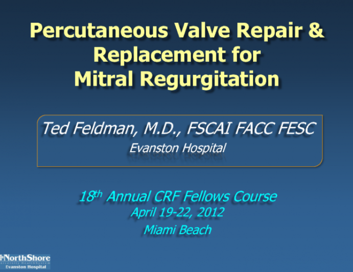 Percutaneous Edge-to-Edge Repair for Mitral Regurgitation