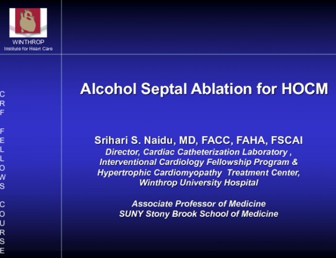 Hypertrophic Cardiomyopathy and Alcohol Septal Ablation