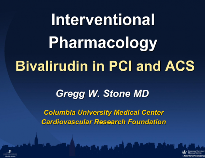 Bivalirudin in ACS and PCI