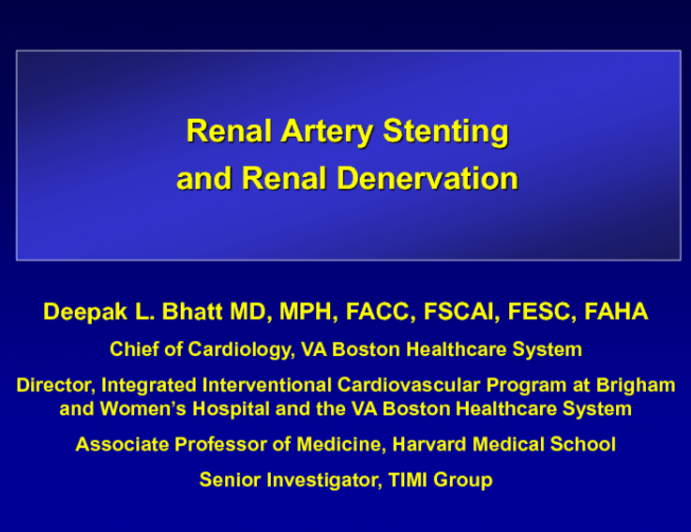 Renal Artery Stenosis and Renovascular Hypertension