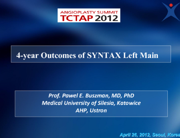 4-year Outcomes of SYNTAX Left Main