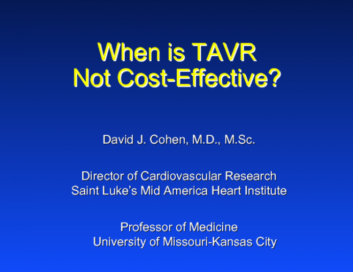 When is TAVR Not Cost-Effective?