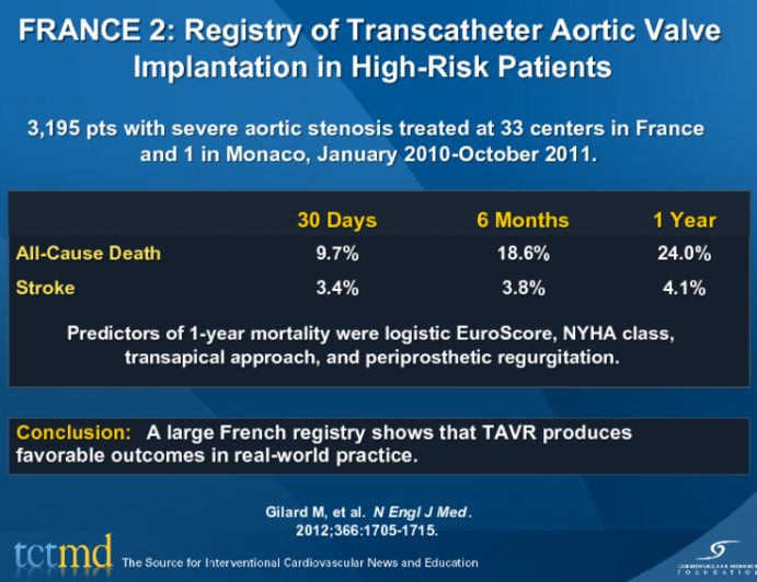 FRANCE 2: Registry of Transcatheter Aortic Valve Implantation in High-Risk Patients