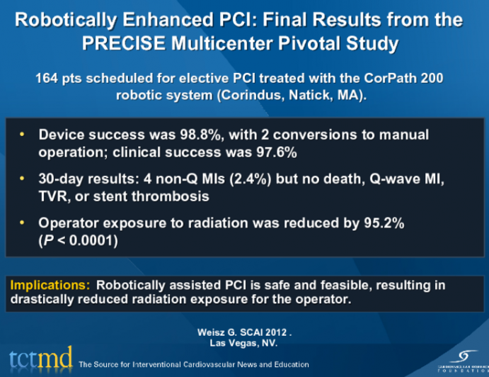 Robotically Enhanced PCI: Final Results from the PRECISE Multicenter Pivotal Study