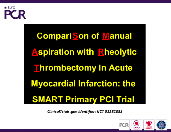 CompariSon of Manual Aspiration with Rheolytic Thrombectomy in Acute Myocardial Infarction: the SMART Primary PCI Trial