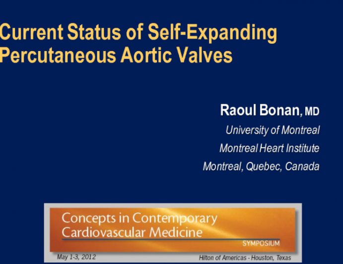 Current Status of Self-Expanding Percutaneous Aortic Valves