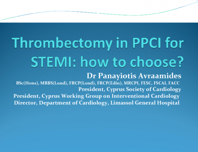Thrombectomy in PPCI for STEMI: how to choose?