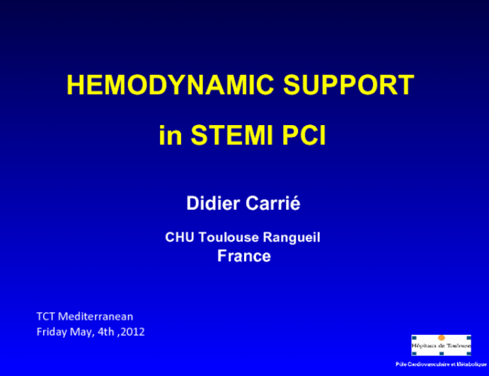 Hemodynamic Support in STEMI PCI