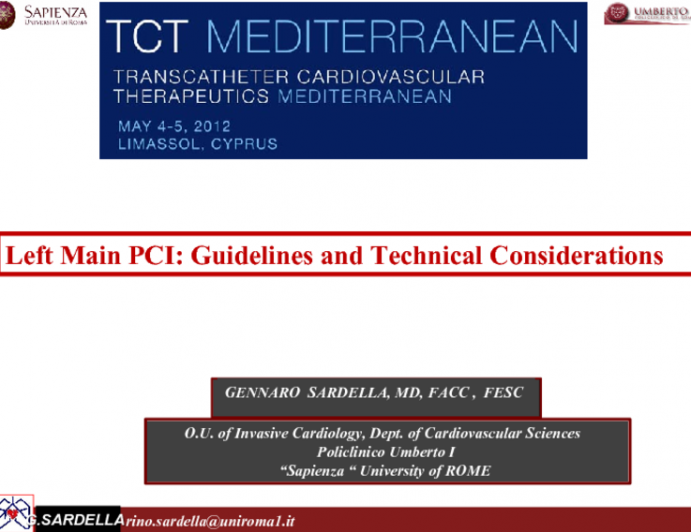 Left Main PCI: Guidelines and Technical Considerations
