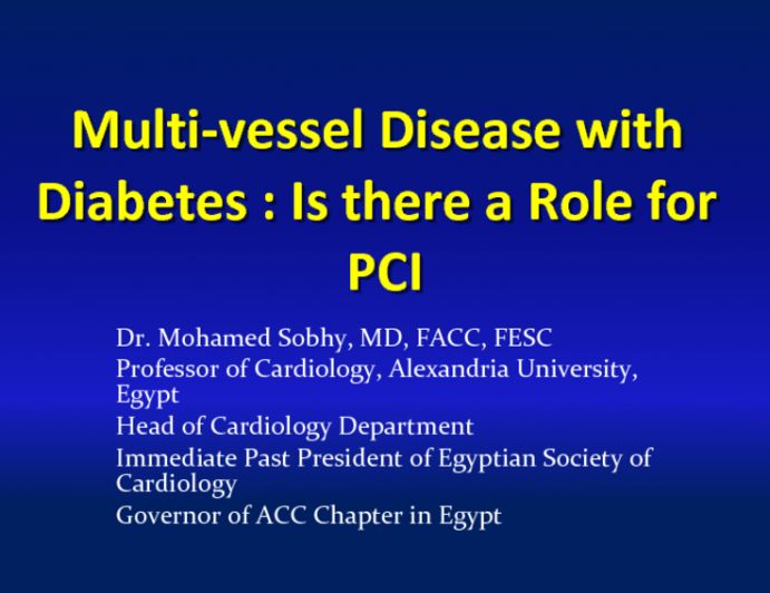 Multi-vessel Disease with Diabetes : Is there a Role for PCI