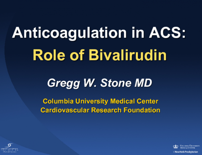 Anticoagulation in ACS: Role of Bivalirudin