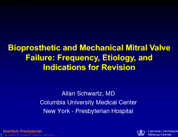 Mechanical and Bioprosthetic Mitral Valve Failure: Frequency, Etiology, and Indications for Revision