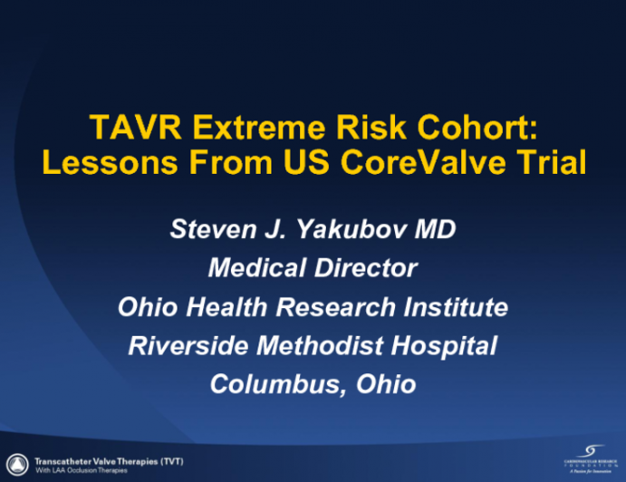 Perspectives from the "Extreme Risk" Cohort of the US CoreValve Study(2)