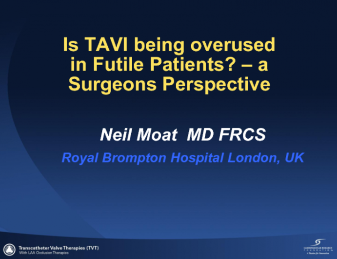 Is TAVR Being Overused in "Futile" Patients? A Surgeon's Perspective(2)