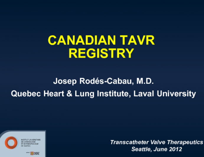 The Canadian TAVR Registry