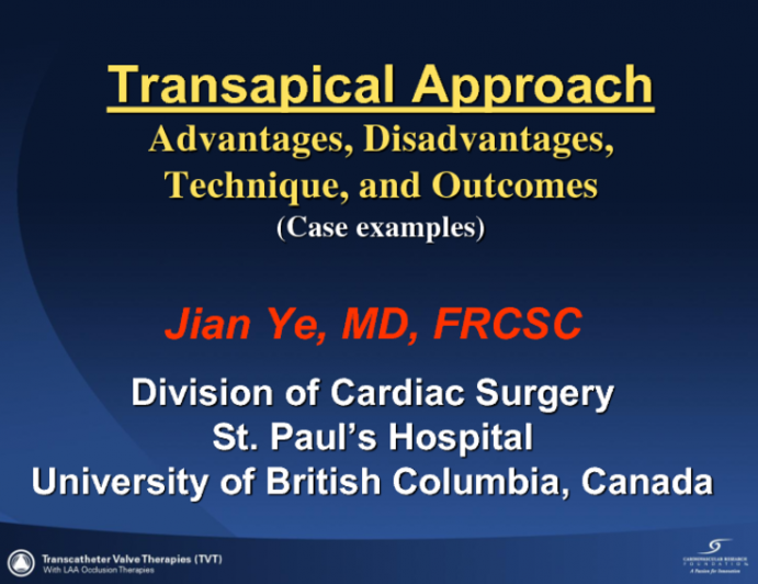 The Transapical Approach: Advantages, Disadvantages, Technique, and Outcomes (Case Examples)