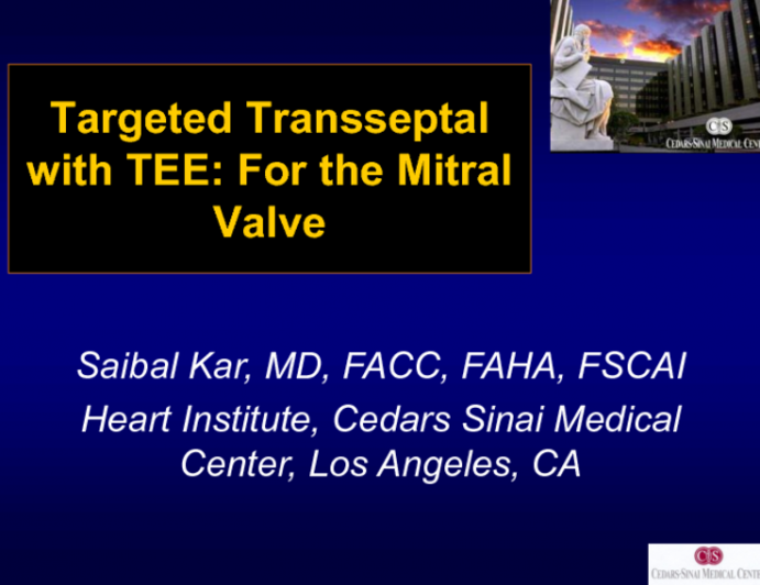 Targeted Transseptal with TEE: For the Mitral Valve